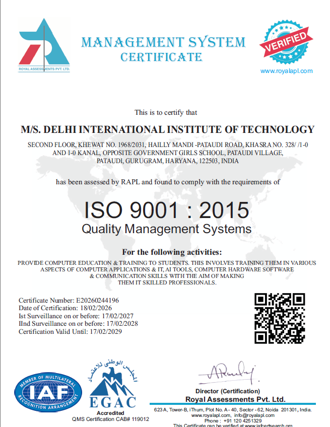 DIIT ISO certificate